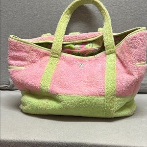Lilly Pulitzer Pink and Yellow Tote Bag